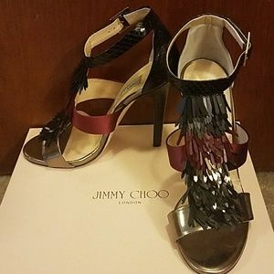 Jimmy Choo 'Fedora Fringe' Sandals